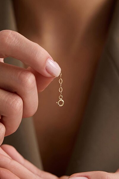 Bayar Gold 14 Ayar Altın 3 cm Kolye ve Bileklik Uzatma Halka Zincir