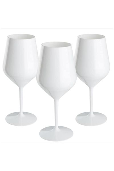 OEM Set 3 Wine Glasses Tritan, 470 ml, White, Polycarbonate, Reusable