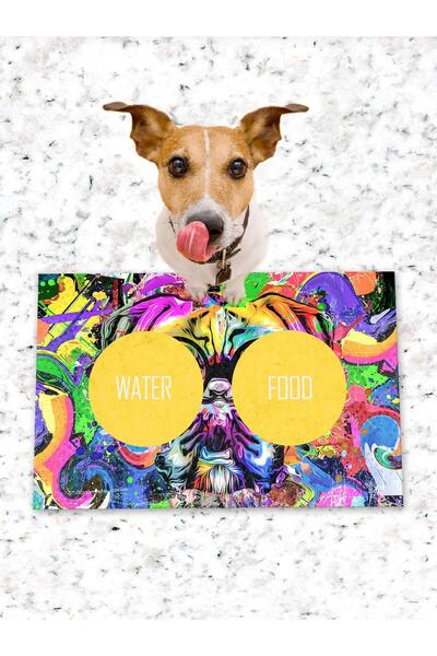 Patipeti لوحة ملونة لطعام الكلاب والقطط وقاعدة تدريب