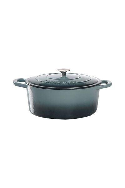 Crockpot® Enameled cast iron pot, 6.6L, oval, gray