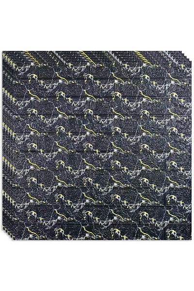 HOZRO Set 100 x Tapet 3D Autoadeziv HOZRO, Imitație Cărămidă, Acoperă 53,90 mp, Negru/Auriu