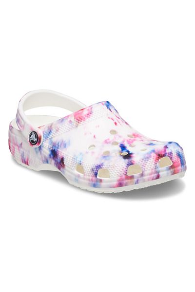Crocs Classic Tie-Dye Graphic Clog 38-39 EU - M6/W8 US White - Garnet/Multi