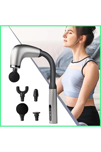 FOXMAG24 Πιστόλι μασάζ με επεκτεινόμενη λαβή, 4 κεφαλές, 9 ταχύτητες, δονητικ...