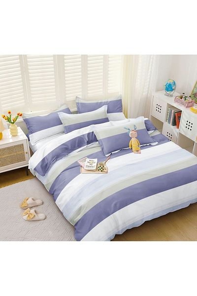 CHIRASO CHIRASO 4-Piece Bedding Set, Satin Cotton, Fitted Sheet 180x200 cm, 2 Pillowcases