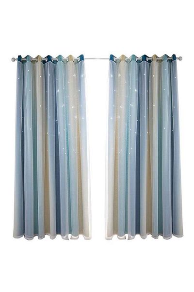 Generic Stars Blackout Curtains Blue 108x53inch