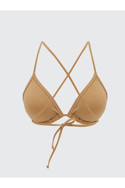 LC Waikiki Women's Triangle Bikini Top with Removable Pads