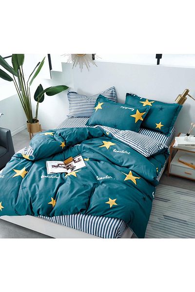 CHIRASO CHIRASO 4-Piece Bedding Set, Satin Cotton, Fitted Sheet 180x200 cm, 2 Pillowcases
