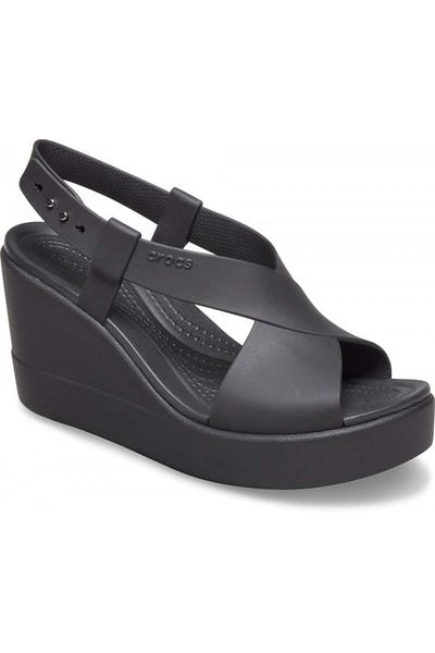 Crocs brooklyn high wedge sandals - black/black