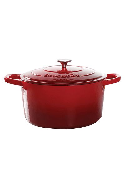 Crockpot® Enameled cast iron pot, 6.6L, round, red