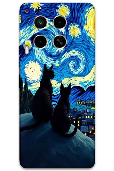 Gramaphone Tecno Camon 30 Compatible Cat Pattern Phone Case + Screen Protecto...