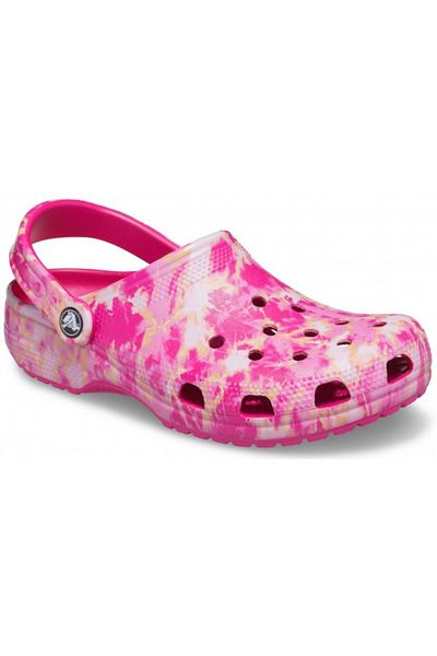 Crocs Clogs Crocs Classic Bleach Dye Clog 38-39 EU - M6/W8 US Pink - Candy Pink