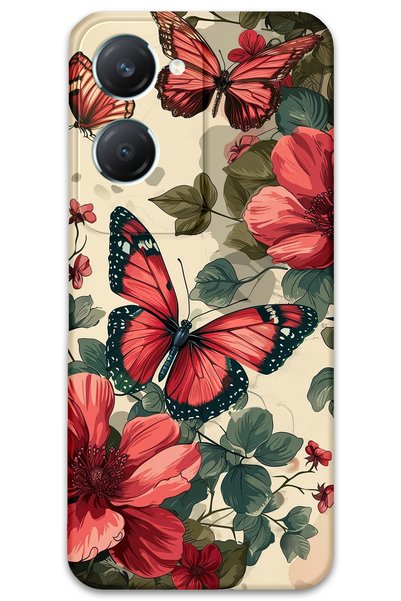 Gramaphone Vivo Y18 Compatible Butterfly Pattern Phone Case + Screen Protecto...