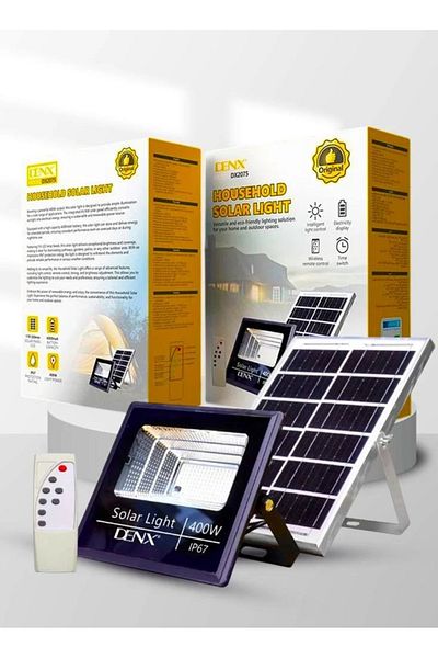 Denx مصباح طاقة شمسية 400 واط بتحكم عن بُعد DX2075