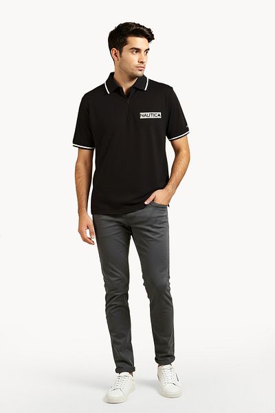 Nautica Basic Regular Fit Premium Cotton Logo Polo Shirt