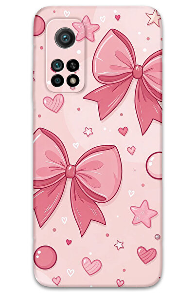 Gramaphone Xiaomi Mi 10T Pro Uyumlu Kurdele Desenli Telefon Kılıfı + Ekran Ko...