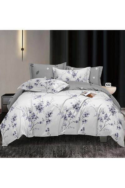 CHIRASO CHIRASO 4-Piece Bedding Set, Satin Cotton, Fitted Sheet 180x200 cm, 2 Pillowcases
