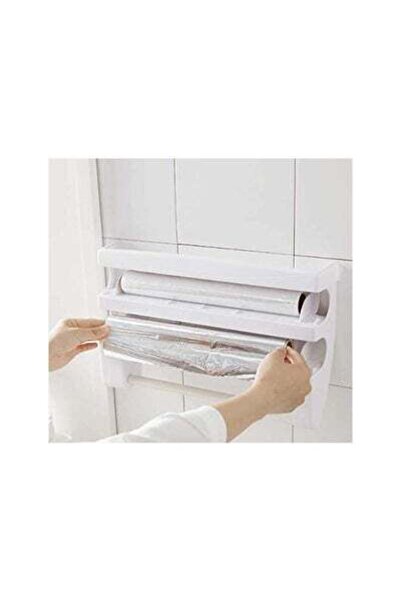 HALAMODO Triple Paper Stand-Dispenser With Cutter For Foiltissue And Nylon White 39X10X24cm