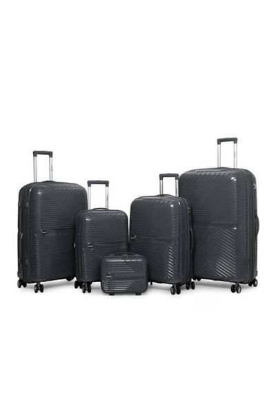 Generic STARGOLD 5-Piece Dark Grey Trolley Set 14–32 Inch, 8 Wheels, Water-Resistant