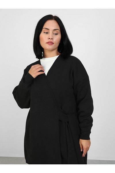 ALİA Σετ Πλεκτό με Λεπτομέρεια Δεμένο Plus Size - Μαύρο - Alia