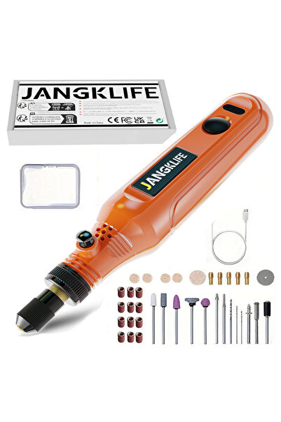 Choice4 Orange/Black JANGKLIFE USB Cordless Rotary Tool Kit Woodworking Engra...