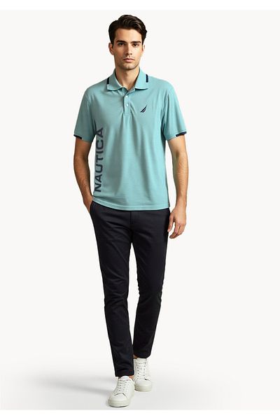 Nautica Logo Regular Fit Premium Cotton Logo Polo Shirt