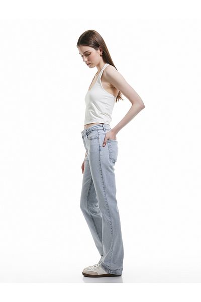 Koton High Waist Spanish Leg Cotton Slim Fit Denim Trousers - Flare Jean