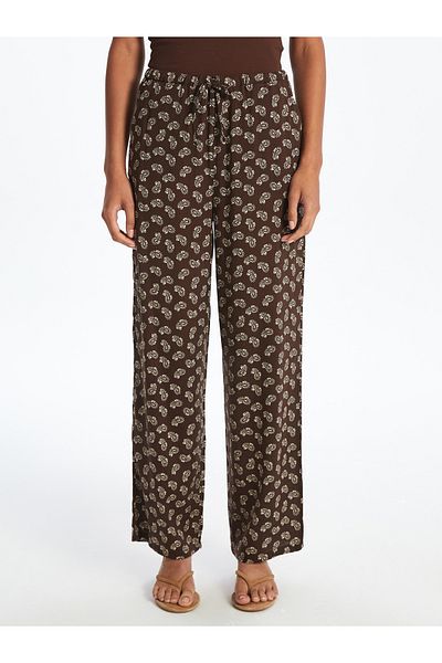 LC Waikiki Patterned Women's Trousers with Elastic Waist