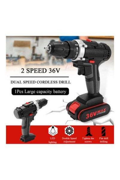 HALAMODO 36V Wireless Multi-functional Electric Impact Cordless Drill Multicolour 27.5 x 6.5 x 25cm