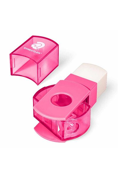 Staedtler Plastic sharpener with eraser, Staedtler, various colors