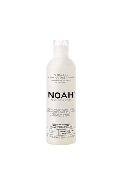Noah Șampon întăritor cu piper negru și mentă pentru păr slăbit și deteriorat (1.7), Noah, 250 ml
