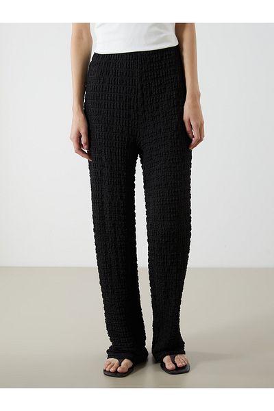 LC Waikiki Women's Textured Spanish Leg Pants with Elastic Waist