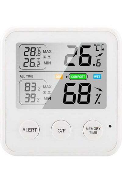 HALAMODO High Precision Magnetic Thermometer Hygrometer White