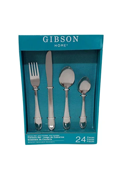 Gibson 24-Piece New Wilmington Stainless Steel Flatware Set