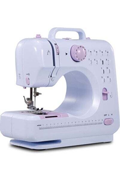 HALAMODO ماكينة خياطة كهربائية محمولة مع دواسة قدم H37650EU-su أبيض/أرجواني