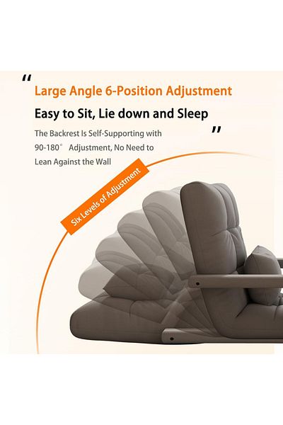 COOYA 3-in-1 folding lazy sofa chair,5 adjustable positions,removable cushion,for single person relaxation