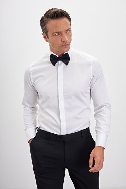 Paşahan Cămașă de mire cu guler clasic, 100% bumbac, confortabilă
