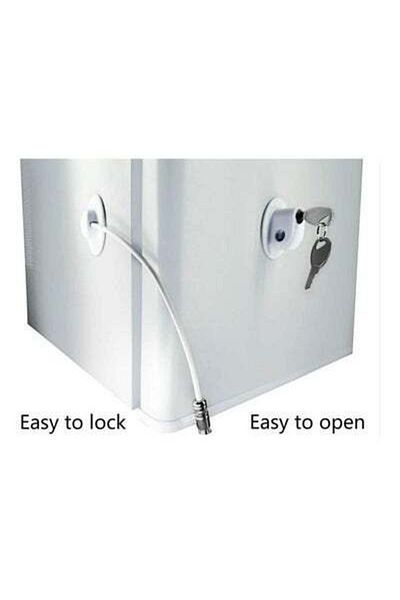 HALAMODO 2-Piece Fridge Freezer Door Lock With 4 Keys White