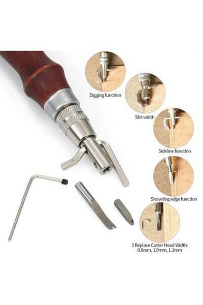 HALAMODO 5-In-1 Leather Stitching Tool Set Brown 5.2inch