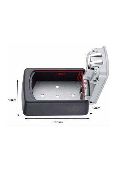 HALAMODO Wall Mounted Key Storage Lock Box Black/Grey 120x35x85mm