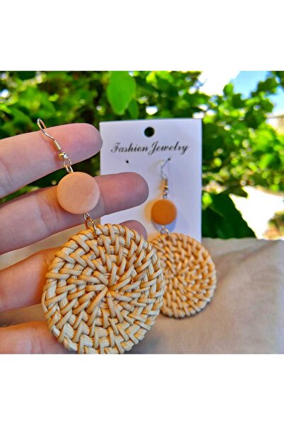 Satori Design Bohem Tarz Hasır Sarmal Örgü Sallantılı Küpe