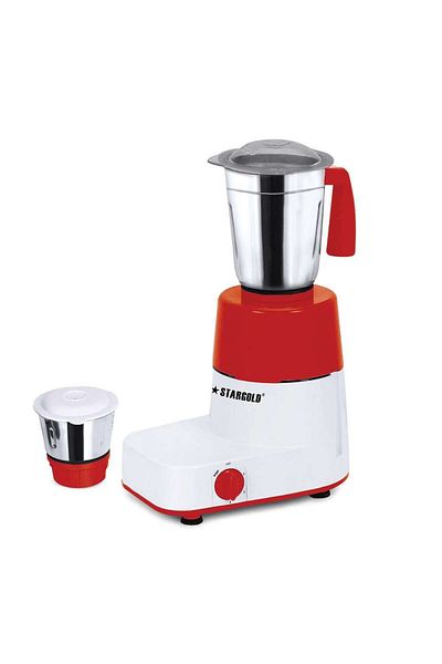 Generic STARGOLD 600W 2-in-1 Mixer Grinder with Stainless Steel Jars and Red Accents for Kitchen Use