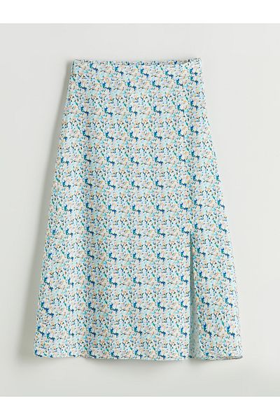 LC Waikiki Floral Slit Skirt with Elastic Waist