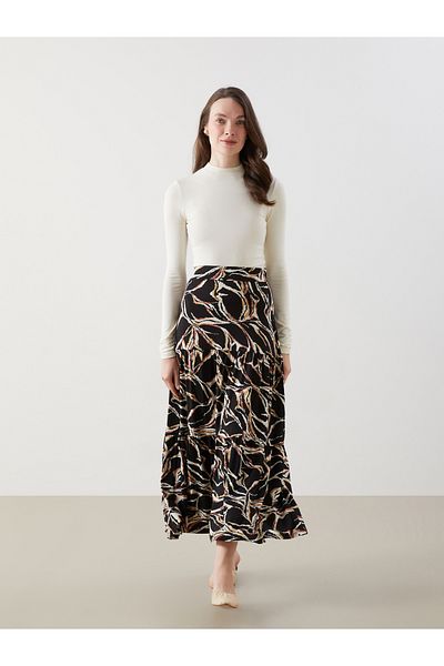 LC Waikiki Patterned Women's Skirt with Elastic Waist