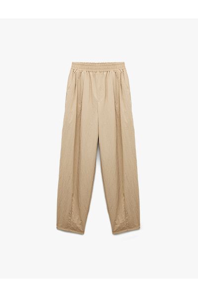 Koton Comfortable Fit Elastic Waist Pocket Pleated Parachute Pants