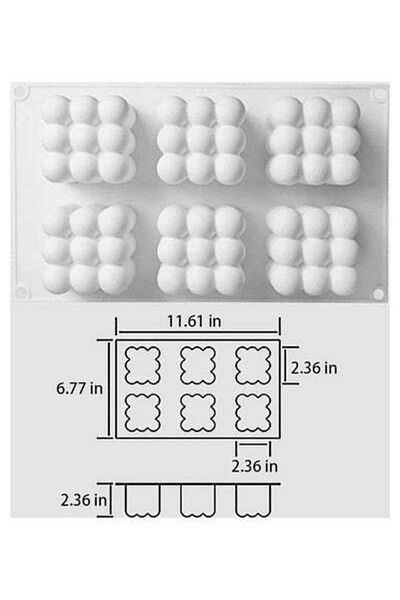 HALAMODO Cube Silicone Mold for Baking Chocolate Cake White 11.61 x 6.77 x 2.36inch