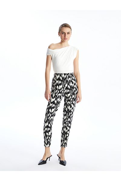 LC Waikiki Pantaloni de damă cu model cu talie elastică