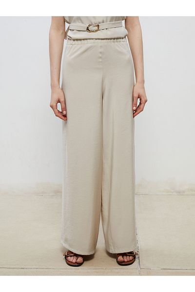 LC Waikiki Wide Leg Women's Trousers with Elastic Waist