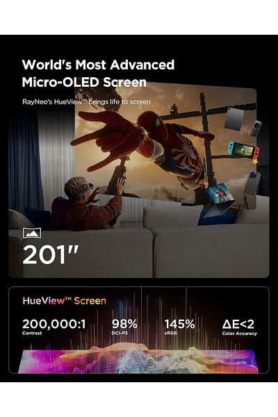 RayNeo [2025 New] RayNeo Air 3s XR Glasses - AR Glasses 201" 120Hz FHD HueView Eye-Care Video Display, Smar