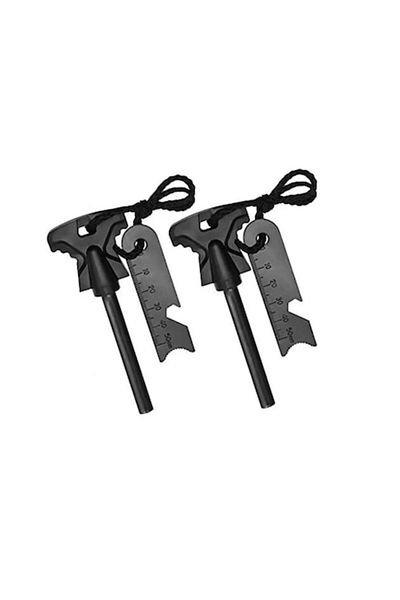 Globalport Retail Set 2 Amnare pentru camping, drumetie, supravietuire, 11 cm, Negru