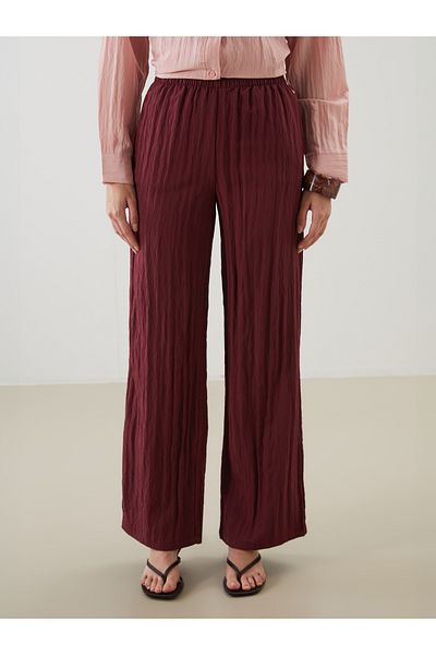 LC Waikiki Elastic Waist Textured Women's Trousers